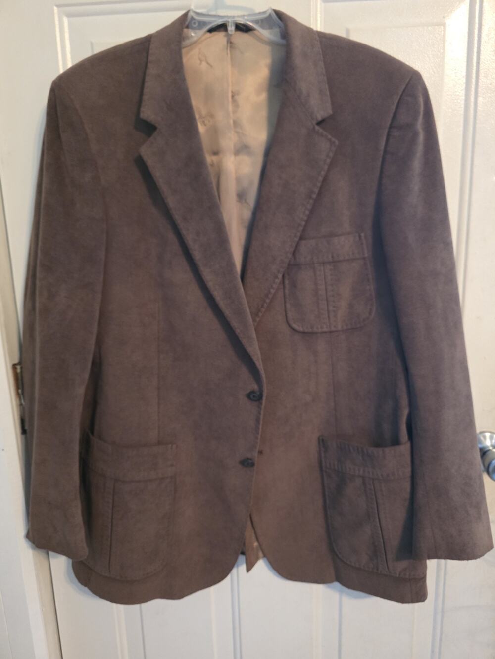 Kingsridge Imperial Vintage Sports Coat Men’s Brown Faux Suede Top Stitched READ